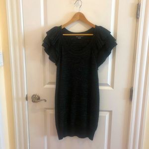 Black Armani Exchange ruffle sleeve dress